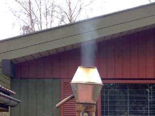 Nice white smoke comes out of the Jet Hood