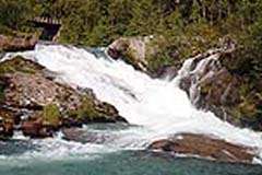 The large waterfalls in Korsbrekk river