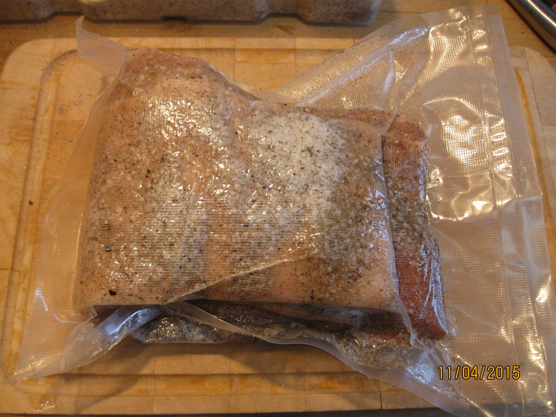 Salted and vacuum packed
