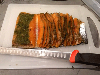 Rimmad (curing) salmon for 4 days