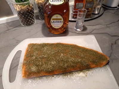 The salmon has received the 2.6% mixture below