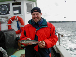 Carsten caught a mackerel