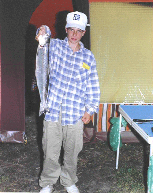 Flemming with his first salmon