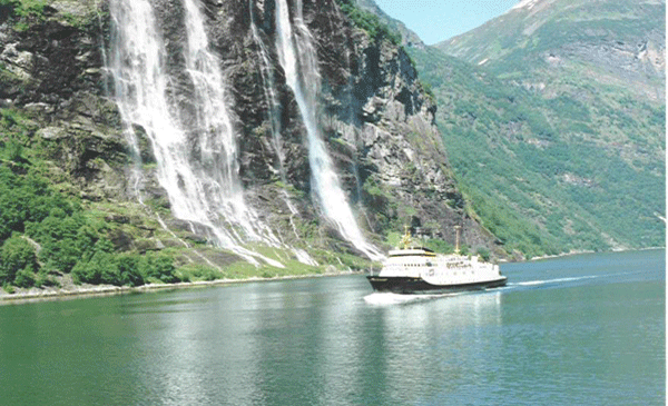 The sailing trip to Hellesylt on the Geiranger fjord. A fantastic boat trip