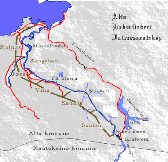 Kort over Alta og Eibyelva