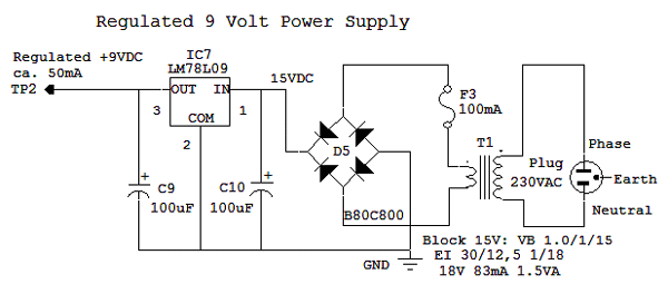 Regulated 9 Volt Power Supply