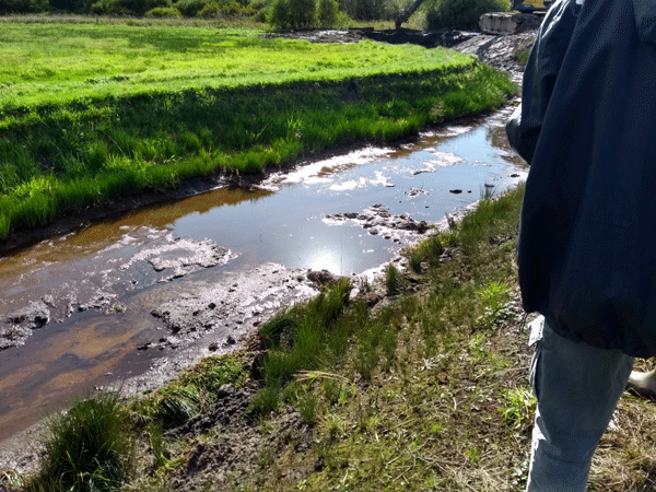 Opening of Holme Creek. Before the water ran