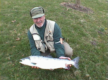 Jørgen with his salmon from Stensån April 2004