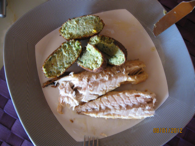 Smoked mackerel with Falafel and Hummus