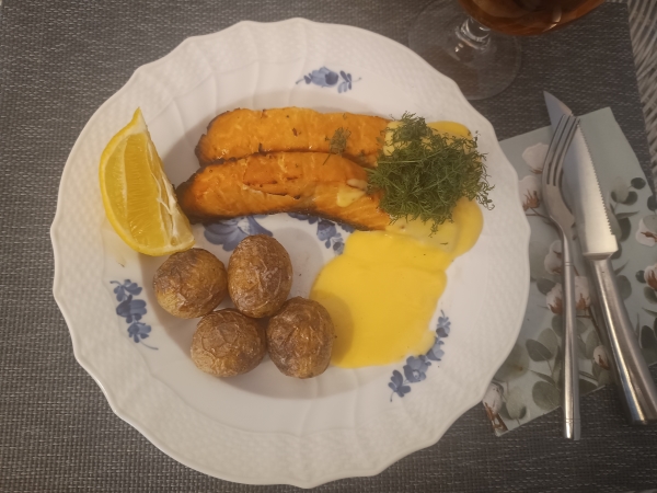 Grillet Honning & Dijon Laks med Baby kartofler i Airfryer