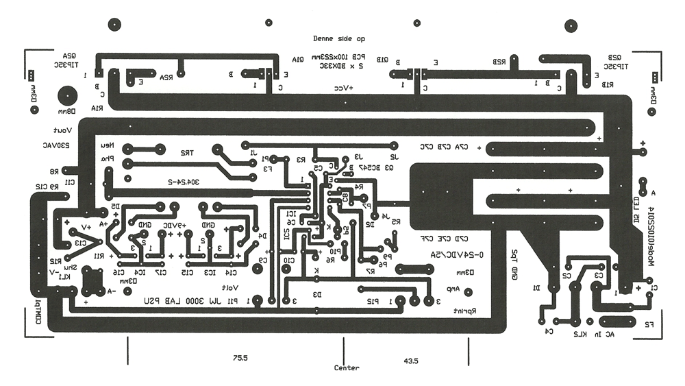 PCB Bottom Layer af PSU JW 3000