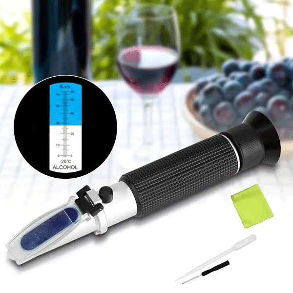 Refractometer for determining alcohol in water, measurement range 0~80%