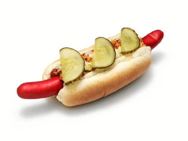 A delicious Hot Dog with all the trimmings