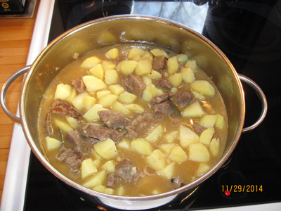 A nice big pot of lobscouse just ready to serve