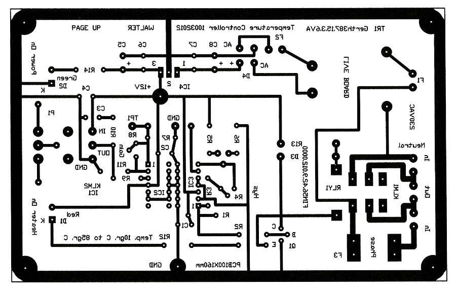 PCB lay-out for 2-pol relæ