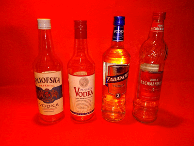 De 4 Vodkaer som jeg bruger: Netto, Rema, Aldi, Lidl